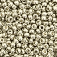 Miyuki rocailles Perlen 8/0 - Duracoat galvanized light pewter silver 8-4221